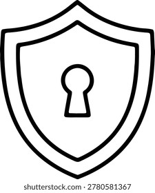 Security shield with keyhole for strong data protection defense