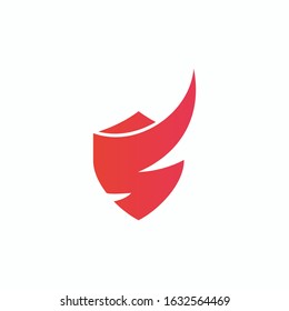 security shield with letter initial S logo design