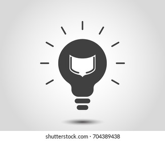 Security shield with light bulb symbol