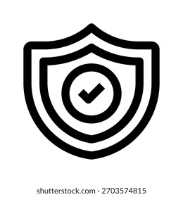 Ícone da Linha de Proteção de Segurança, Símbolo de Estrutura de Tópicos para Controle de Proteção, Segurança de Dados, Prevenção de Ameaças, Defesa contra Riscos e Proteção de Acesso. Ícone de sinal vetorial.