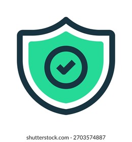 Ícone da Linha de Proteção de Segurança, Símbolo de Estrutura de Tópicos para Controle de Proteção, Segurança de Dados, Prevenção de Ameaças, Defesa contra Riscos e Proteção de Acesso. Ícone de sinal vetorial.