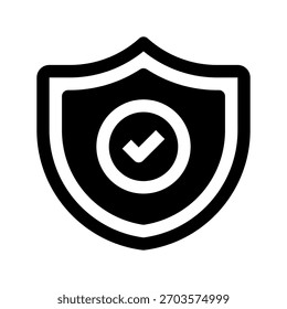 Ícone da Linha de Proteção de Segurança, Símbolo de Estrutura de Tópicos para Controle de Proteção, Segurança de Dados, Prevenção de Ameaças, Defesa contra Riscos e Proteção de Acesso. Ícone de sinal vetorial.