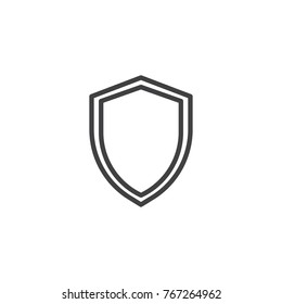 Security shield line icon, outline vector sign, linear style pictogram isolated on white. Protection shield symbol, logo illustration. Editable stroke