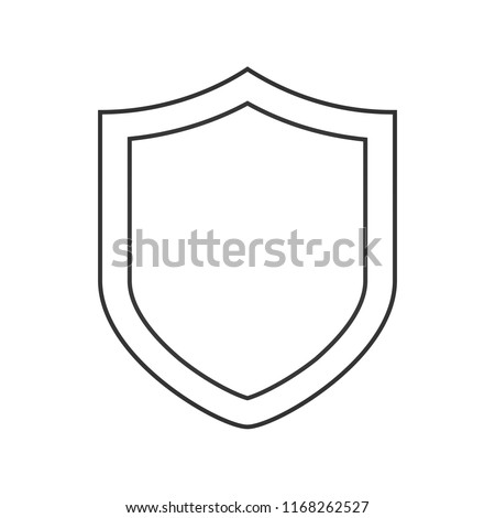 Security shield line icon, outline vector sign, linear style pictogram isolated on white. Protection shield symbol, logo illustration.