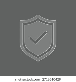 Icono de línea de escudo de seguridad: protección, seguridad y símbolo verificado