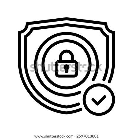 Security Shield line icon. Universal creative premium symbol. Vector sign icon logo template. Vector illustration