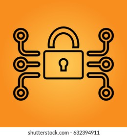 security shield with lock icon