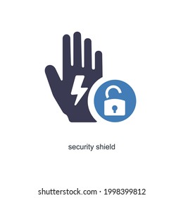 Security Shield or Lock Icon Concept