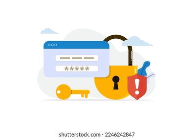 security shield lock, password protection against cyber crimes, data encryption or privacy confidential