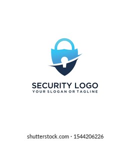 Security shield logo design vector template art