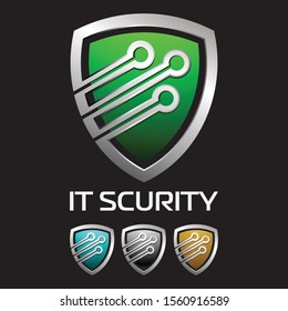 IT security shield logo icon vector