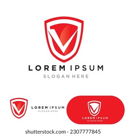 security shield logo vector icon design template
