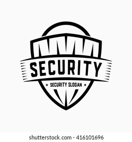 Security shield logo. Vector and illustrations.