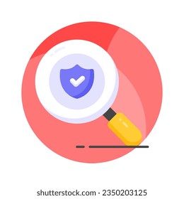 Protector de seguridad con amplificador, icono de búsqueda de seguridad, diseño vectorial de verificación de seguridad