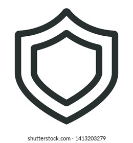 security shield - minimal line web icon. simple vector illustration. concept for infographic, website or app.