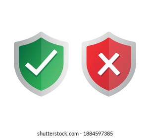 Security shield and on white background. Badge or button for trade website. 100 percent safe concept.
