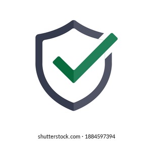 Security shield and on white background. Badge or button for trade website. 100 percent safe concept.
