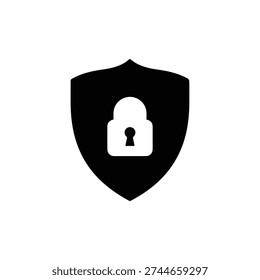 Security Shield with Padlock Icon for Cyber Protection, Data Privacy, and Digital Safekeeping