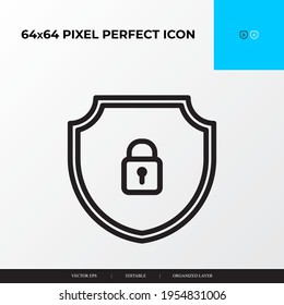 Sicherheitsschild und Padlock Icon Pixel perfekt.