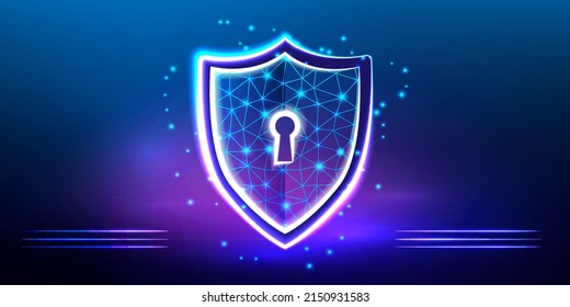 Protector de seguridad con icono de candado. Icono de protección. Concepto de seguridad monetaria, seguros, empresas y finanzas. Icono poligonal para los negocios. Ilustración vectorial