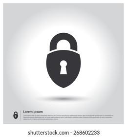 Security Shield Padlock icon. vector illustration