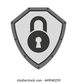 security shield with padlock  isolated icon design, vector illustration  graphic 