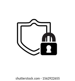 security shield with padlock line style icon vector illustration design