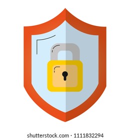 security shield and padlock protection symbol