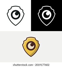 Logotipo de resumen de la luna de aleta del protector de seguridad
