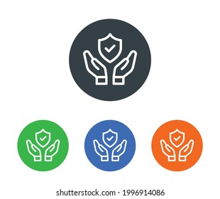 Security shield protected icons set. Vector illustration