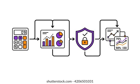 Security Shield Protecting Business Data Flow