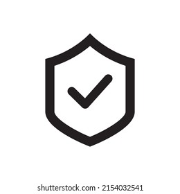 Security shield, protection icon in black flat glyph, filled style isolated on white background