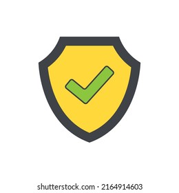 Protector de seguridad, icono de protección en icono de color, aislado en fondo blanco 