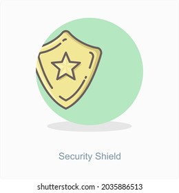 Security Shield or Protection Icon Concept