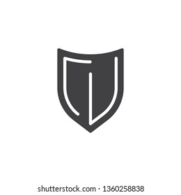 Security Shield protection vector icon. filled flat sign for mobile concept and web design. Protect guard shield glyph icon. Safety symbol, logo illustration. Pixel perfect vector graphics