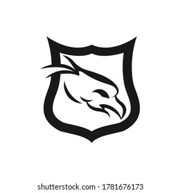 Security shield red eagle logo design template vector.EPS 10