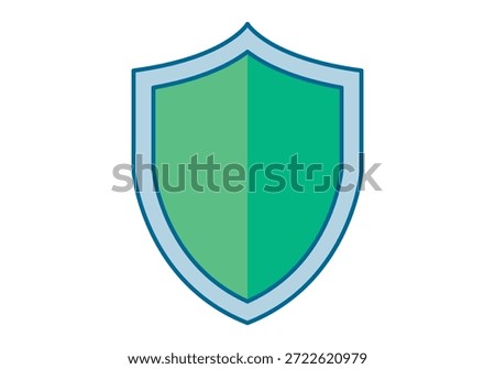 Security shield in shades of green and blue for digital protection and defense concepts