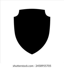 Security shield silhouette isolated on white background. Shield icon vector illustration design.