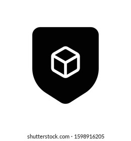 Security Shield Solid Icon - Modern Technology AR / VR (Augmented Reality / Virtual Reality) Sign
