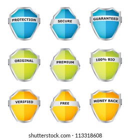 security shield symbol icon set with special design