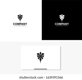 Security shield and technology logo icon