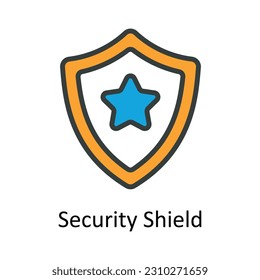 Security Shield Vector Fill outline Icon Design illustration. User interface Symbol on White background EPS 10 File