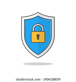 Security Shield Vector Icon Illustration. Shield Protection Flat Icon