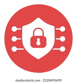 Security shield vector icon. Protection, safety, password security symbol. Concept of internet privacy cyber protection or antivirus. Cybersecurity and information network protection