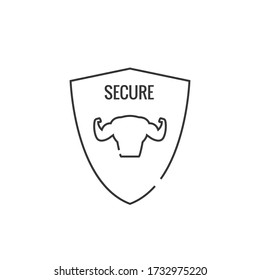 arma fuerte de icono del vector de protección de seguridad para robo y protección contra virus