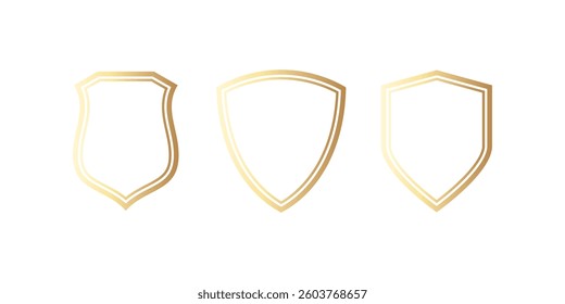 Security Shield Vector Line Icon Set. Security Shield Vector Line Icon Set — Outline Security Symbols for Protection and Safety