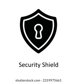 Security Shield  Vector Solid  Icon Design illustration. Network and communication Symbol on White background EPS 10 File
