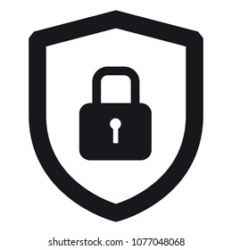 Security Shield Or Virus Shield Lock Icon For Apps And Websites - Isolated On White Background