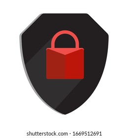 Security shield or virus shield lock icon for apps and websites