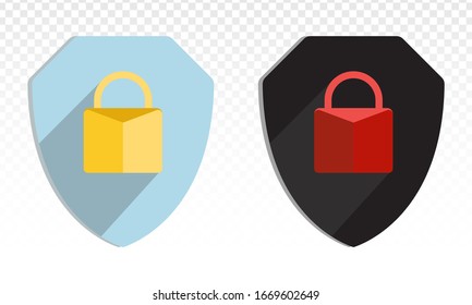 Security shield or virus shield lock icon for apps and websites